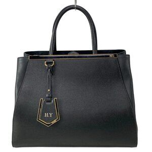 FENDI 2 Jours 8BH250 Black Leather - Tote Bag 679-082925